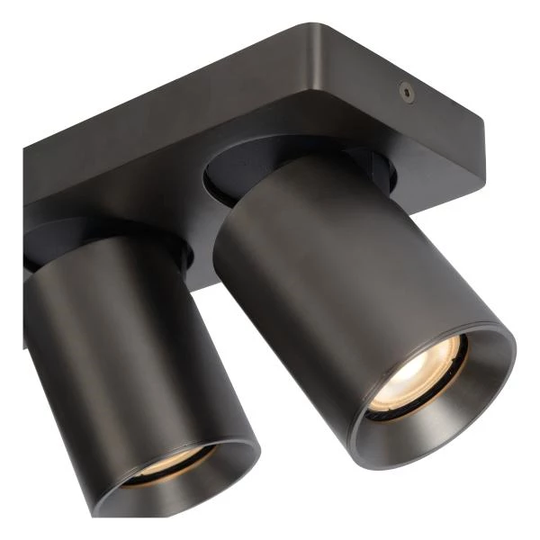 Lucide NIGEL - Spot plafond - LED Dim to warm - GU10 - 3x5W 2200K/3000K - Anthracite - détail 3